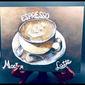 Original Artwork Espresso Painting on Canvas